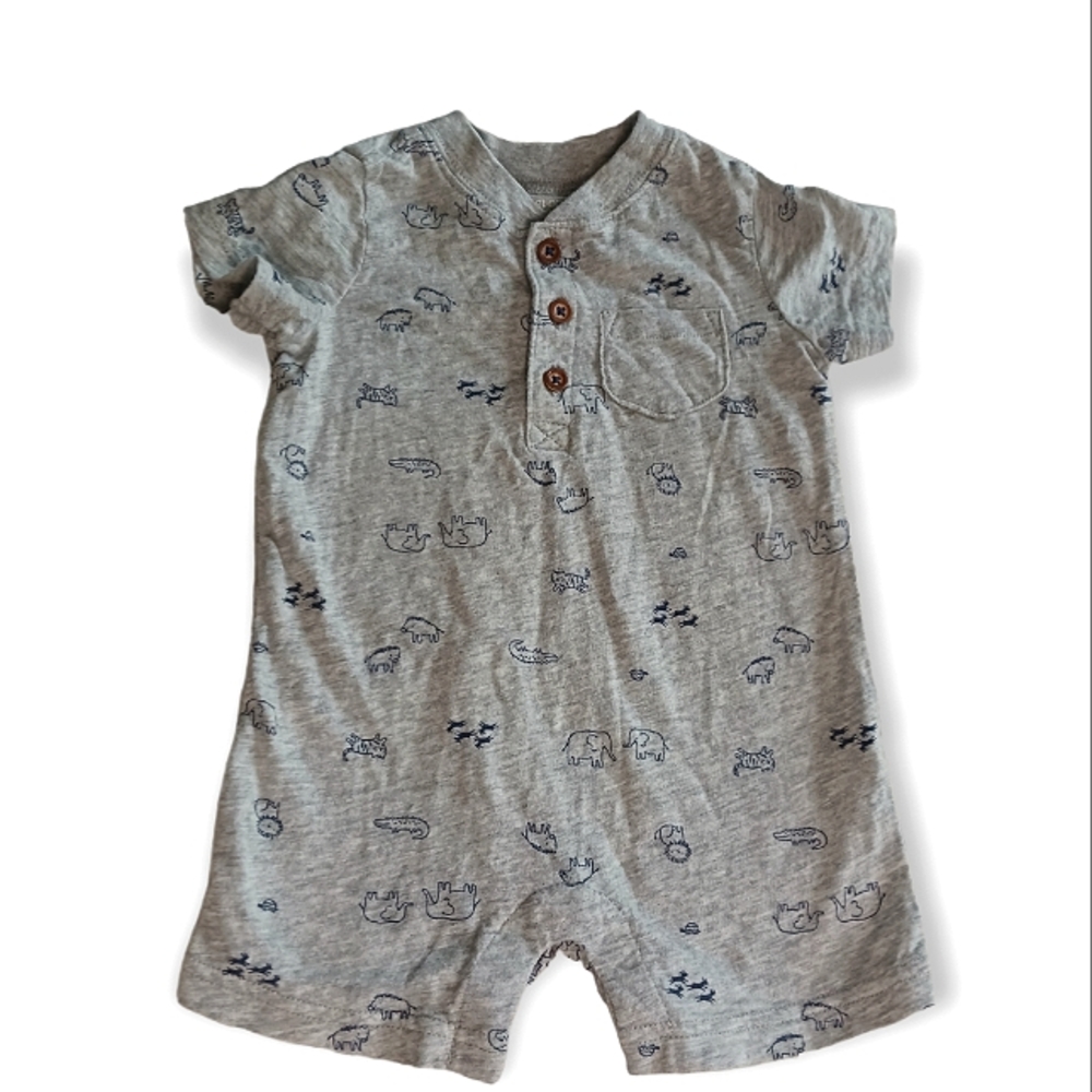 Baby Size 6 months  gray Onsie